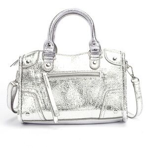 Divided H&M - Silver Metallic Mini Satchel w Crossbody Strap